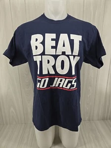 South Alabama Jaguars Beat Troy T-Shirt Short Sleeve Blue Men's Size Large - Picture 1 of 12