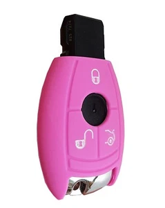 Cover Clé Silicone Coquille Mercedes Benz Rose Classe A B C E S 3 Touches - Picture 1 of 2