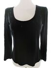 Lysgaard  Size M Black Blouse Lyocell Long Sleeve Lace Embroidery