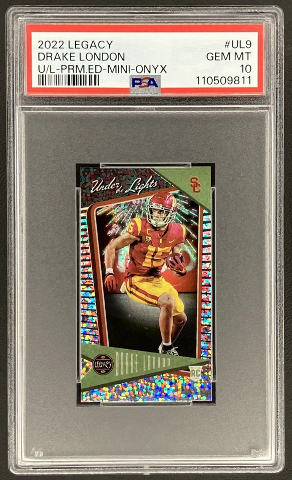 Drake London 2022 Panini Legacy Under the Lights Mini Onyx #UL9 RC PSA 10 /5 - Image 1 of 2