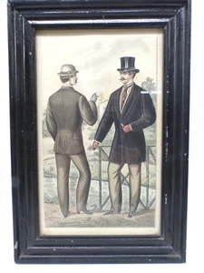 Antike Lithographie 2 Männer in der Viktorianischen Mode 1872 - Bild 1 von 4
