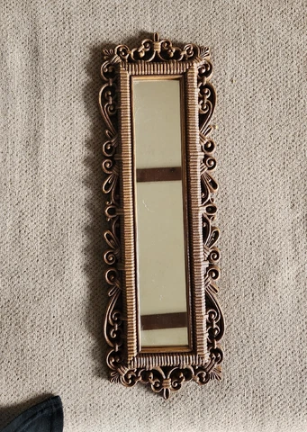 Vintage Homco 1970’s Faux Wicker Mirror Cover