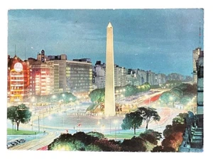 Cartolina Argentina • Piazza della Repubblica Buenos Aires • Scena notturna - Foto 1 di 2