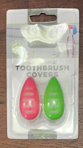 Travelon Anti-Bacterial Toothbrush Cover with Suction Cup - Set of 2 Pink/Green - Picture 1 of 1