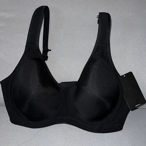 SYROKAN High Impact Sports Bra Support Underwire Racerback Black 38DD - Picture 1 of 3