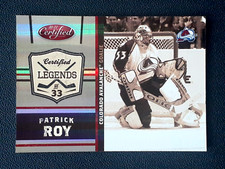 PATRICK ROY 2010-11 PANINI CERTIFIED LEGENDS MIRROR RED NO 8 #158/250      49933