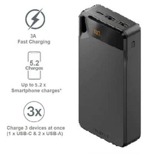 Cygnett ChargeUp Boost 4th Gen 20K mAh Power Bank-Black(CY4751PBCHE)Triple Po... - Picture 1 of 4