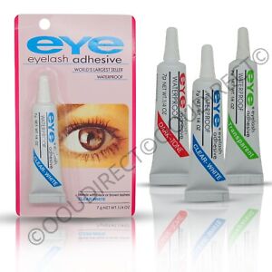 2 x EYE Eyelash Glue Adhesive 7g Strong Clear/Black Waterproof