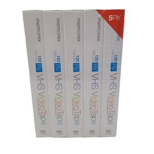 Memorex VHS Video Tapes 5 Pack Sealed 120m RV 6HR EP for VCR - Picture 1 of 6