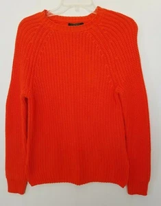 Lauren/Ralph Lauren Sweater Orange Cable Knit Pullover Crew Neck Size S NEW - Picture 1 of 5