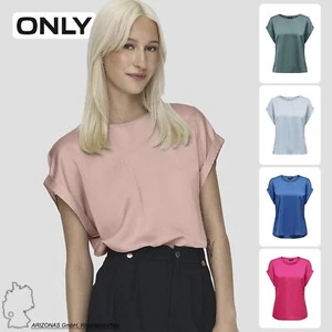 Camisa Brillante de Mujer ONLY con Aspecto de Seda Silky Top Manga Corta Blusa - Imagen 1 de 35