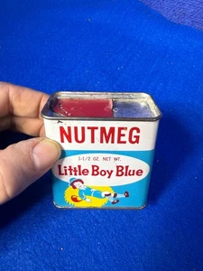 * Vintage Little Boy Blue Nutmeg Metal Spice Tin 1-1/2 oz Empty Can - Picture 1 of 7
