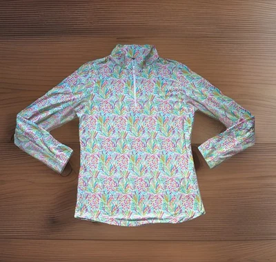 IBKUL Pullover Mujer Pequeño Azul Rosa Floral Manga Larga Camisa de Sol UPF 50+ Golf Foto 1 de 4