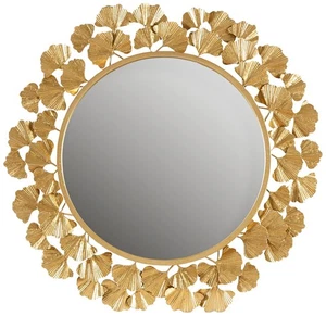 Martha Stewart Eden Gold 30 1/2" Ginkgo Leaf Wall Mirror - Picture 1 of 1