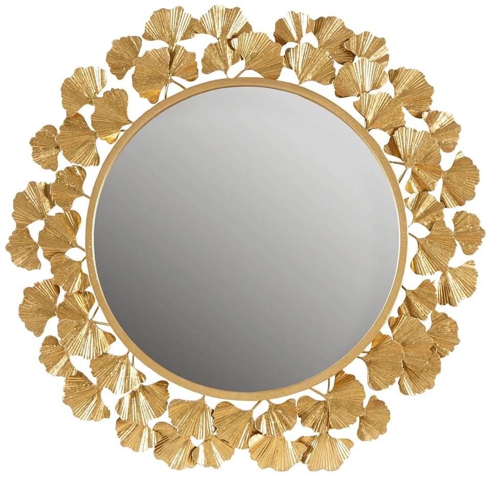 Martha Stewart Eden Gold 30 1/2" Ginkgo Leaf Wall Mirror - Image 1 of 1