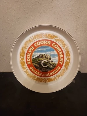 Vintage 13" ADOLPH COORS COMPANY Golden, Colorado Round Plastic Serving Tray - Image 1 of 3
