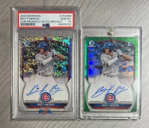 2023 Bowman Chrome 1ST Auto Lot Matt Mervjs Green /99 Speckle /299 PSA 10 Gem MT - Picture 1 of 2