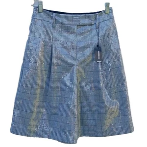 Pantalones Cortos para Caminar Express Talla 6 Negro Blanco Vestido a Cuadros Informal Noche Bermudas S NUEVO - Imagen 1 de 4