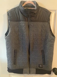 Marc Ecko Cut & Sew Vest Men's Sz XL Gray/Blk Full Zip Quilted Cotton - Picture 1 of 7