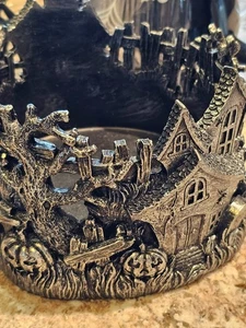 HomeWorx by Harry Slatkin Halloween Village of Haunted Houses Candle Pedestal - Picture 1 of 4