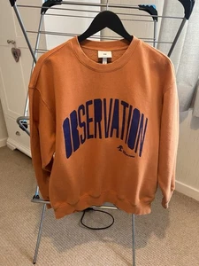 H&M Men’s Rust Orange Relaxed Fit Sweatshirt Size L - Picture 1 of 5
