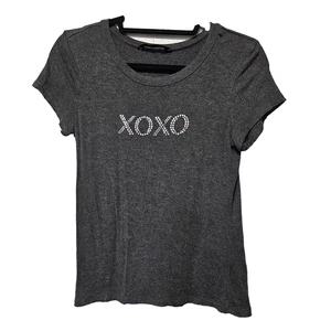 XOXO Tee Size S Black w/Rhinestone Logo - Picture 1 of 9