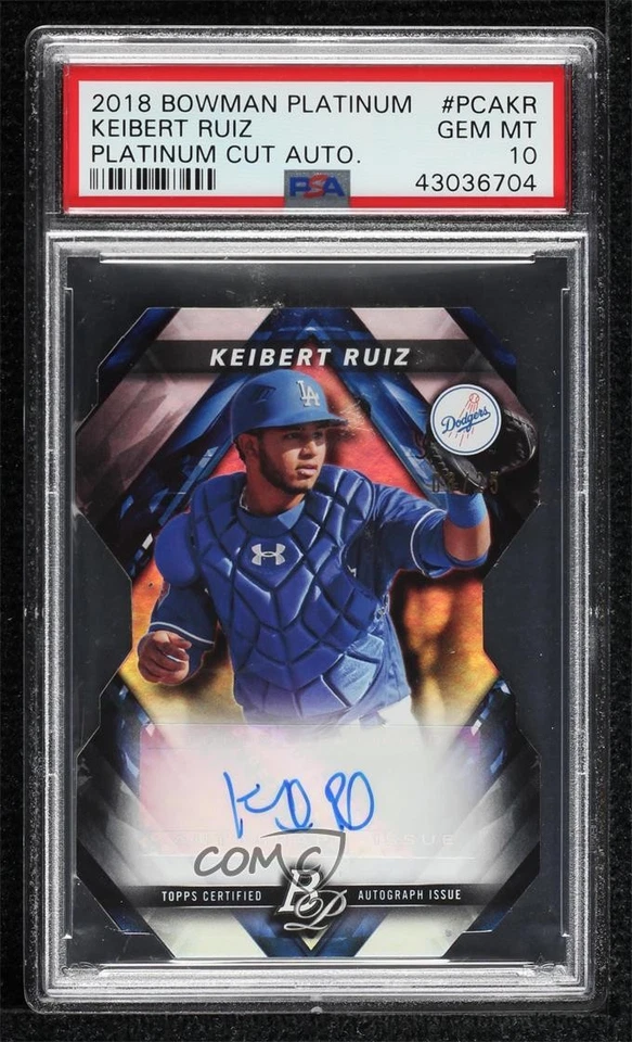 2018 Bowman Platinum Cut /25 Keibert Ruiz #PCA-KR PSA 10 GEM MT Auto - Image 1 of 2