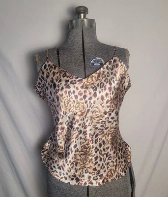 Tanque de colección años 90 Y2K guepardo leopardo rosa estampado marrón tostado adicción M/L Foto 1 de 4