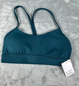 Lululemon Sports Bra Green Womens Size 4 New Flow Y Bra Nulu Removable Pads - Picture 1 of 11