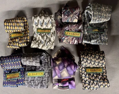 Lote de 8 Corbatas Jerry Garcia Ediciones Coleccionistas De Colección 100% Seda Hechas en EE. UU. Foto 1 de 4