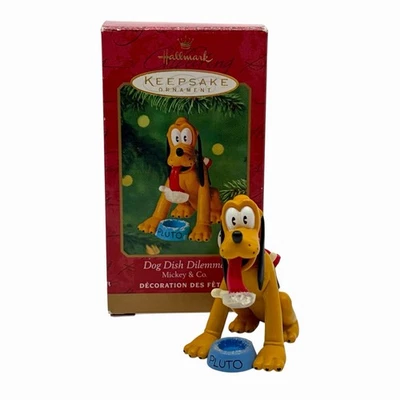 Ornamento de Natal Hallmark Keepsake Disney Pluto prato de cachorro dilema - Imagem 1 de 4