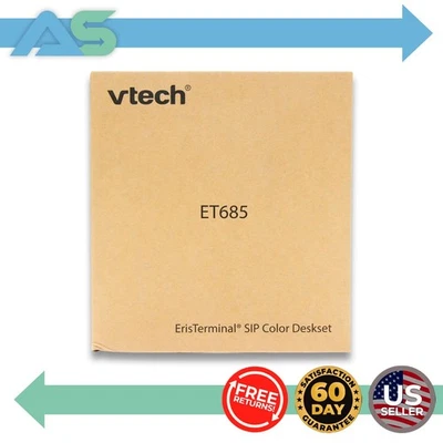 VTech ET685 4.3" Color LCD Gigabit ErisTerminal 12 Line SIP IP Bluetooth Phone - Image 1 of 4