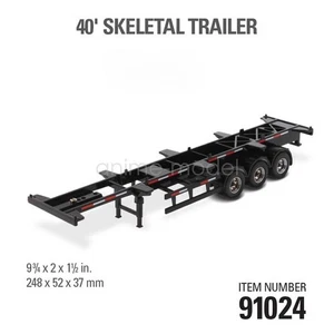 DM 1/50 Scale 40' Skeletal Trailer Diecast Model Toy Collection Gift NIB - Picture 1 of 5