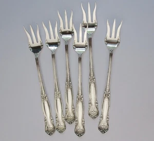 Oyster Forks set 6 Wendell Emperor sterling silver late 19th century Chicago USA - Picture 1 of 4