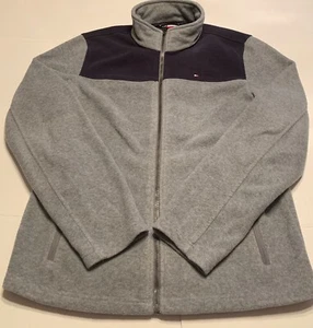 Tommy Hilfiger Chaqueta Cremallera Completa Para Hombre M Polar Polar Gris Simulado Cuello Bolsillos - Imagen 1 de 9
