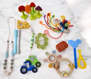 Infant Baby Teething Toys Lot of 17 Necklace Silicone Paci Clip Sensory Toys - Picture 1 of 5
