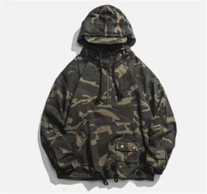 Para hombres Clásico Camuflaje Abrigo Táctico Pullover Parka Ejército Chaqueta de Bolsillo Universidad - Imagen 1 de 5