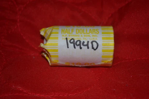 1994 D Kennedy Half Dollar Roll (20 coins) - circulated Cover