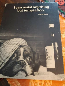 1973 Black White Board Print I Can Resist Anything but Temptation Oscar Wilde - Picture 1 of 1