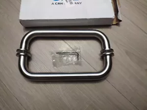 CRL BM8X8BS Brushed Stainless 8" BM Series Tubular Back-to-Back Pull Handle - Picture 1 of 2