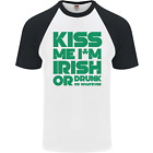 Kiss Me Im Irish or Drunk St Patricks Day Mens S/S Baseball T-Shirt