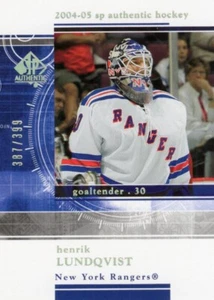 Henrik Lundqvist RC /399 2004-05 SP Authentic Rookie Redemption #RR2 NM - Picture 1 of 2