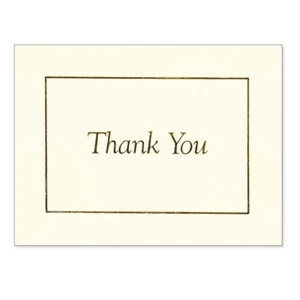 C.R. Gibson Thank You Notes, Gold on Vanilla, Box of 20 (CT81-21) - Picture 1 of 1