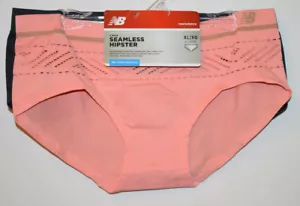 NEW BALANCE Performance Panty Hipster Senza Cuciture, Confezione da 2, Pesca/Carbone, Taglia XL - Foto 1 di 3