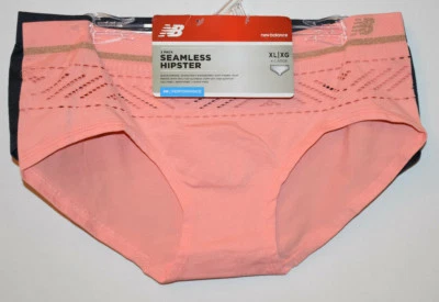NEW BALANCE Performance Seamless Hipster Panty, 2-Pack, Peach/Charcoal, Size XL - Image 1 of 3