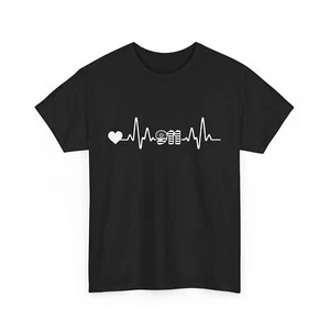 Patriotic 911 Dispatcher T-Shirt EKG Heartbeat Pulse Line USA Flag gift - Picture 1 of 15