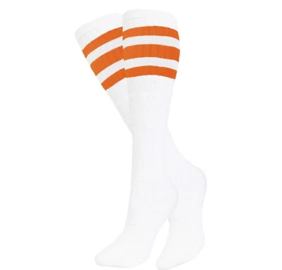 Paquete de 4 calcetines de tubo a rayas 22 pulgadas de largo calcetines calcetines de algodón de la vieja escuela 10 COLORES Foto 1 de 4