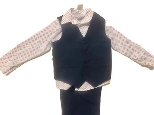 Van Heusen Boys Blue Polka Dot  Dress Shirt, Vest, Tie And Pants Set, Size 4T - Picture 1 of 6