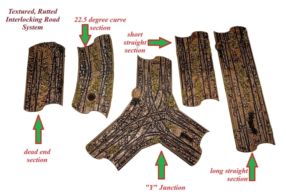 Sistema de carretera de enclavamiento con ranura texturizada 1/56 28 mm 15 piezas Foto 1 de 1