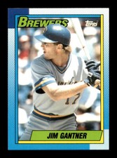 1990 Topps Tiffany #417 Jim Gantner    Milwaukee Brewers MINT Set-Break Pick